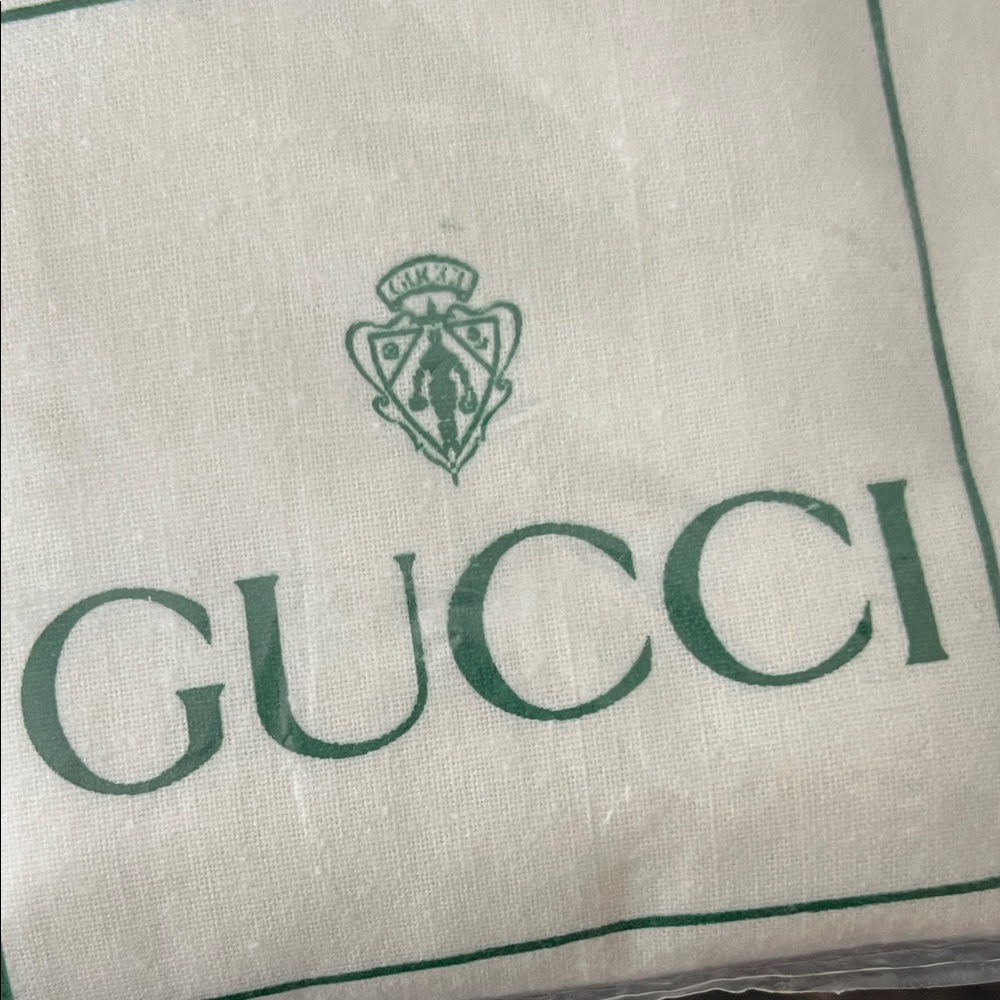Gucci Vintage White Authentic Dust Bag with Green Logo & Drawstring - Picture 5 of 5
